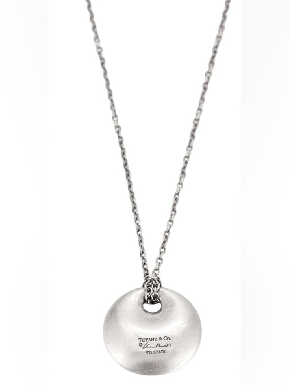 Tiffany & Co. Sterling Silver Circular Pendant Necklace - Silver